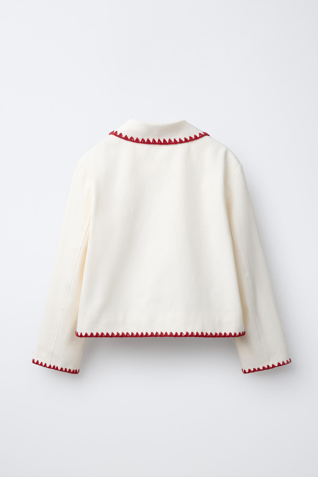 CAZADORA WORKER BORDADOS / Crudo / Rojo