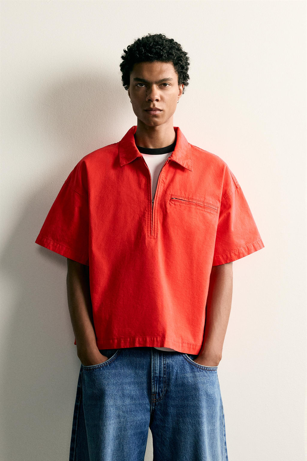 POLO DENIM BOXY FIT / Rojo - Zara фото 2