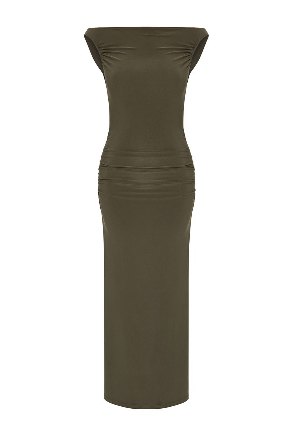 TRENDYOLMILLA Haki Vucuda Oturan Carmen Yaka Orme S?k Elbise TPRAW25EL00025 фото 9