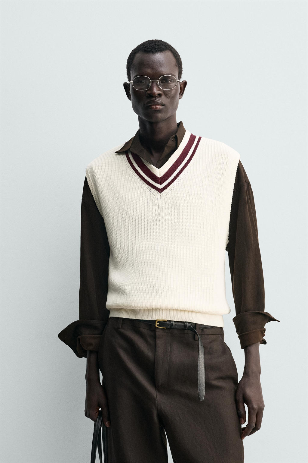 CHALECO PUNTO RIB CONTRASTE / Crudo - Zara фото 2