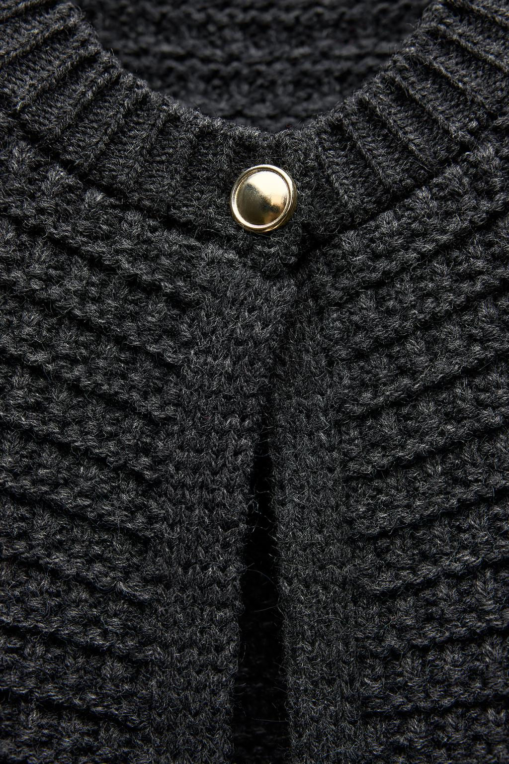 SINGLE-BUTTON KNIT CARDIGAN - Zara фото 5