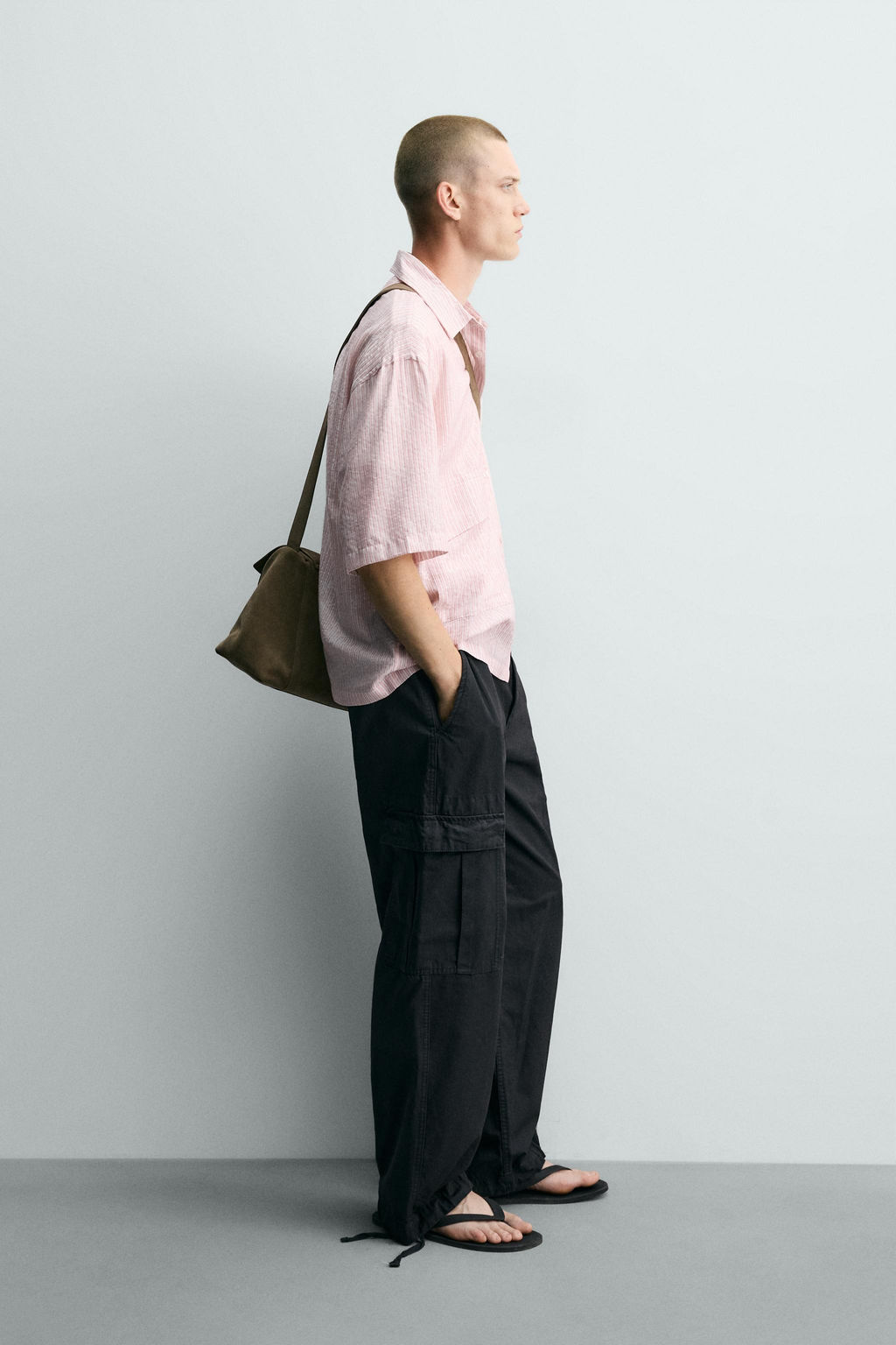 CAMISA JACQUARD RELIEVE RAYAS / Rosa palo - Zara фото 4