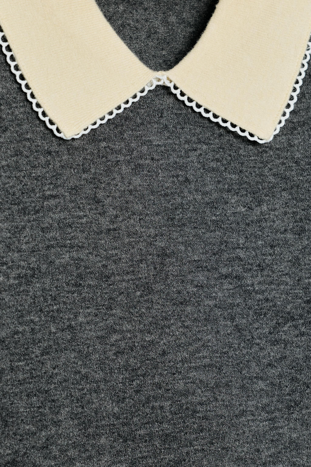 JUMPER WITH SHORT SLEEVE POLO COLLAR AND LACE TRIM - Zara фото 7