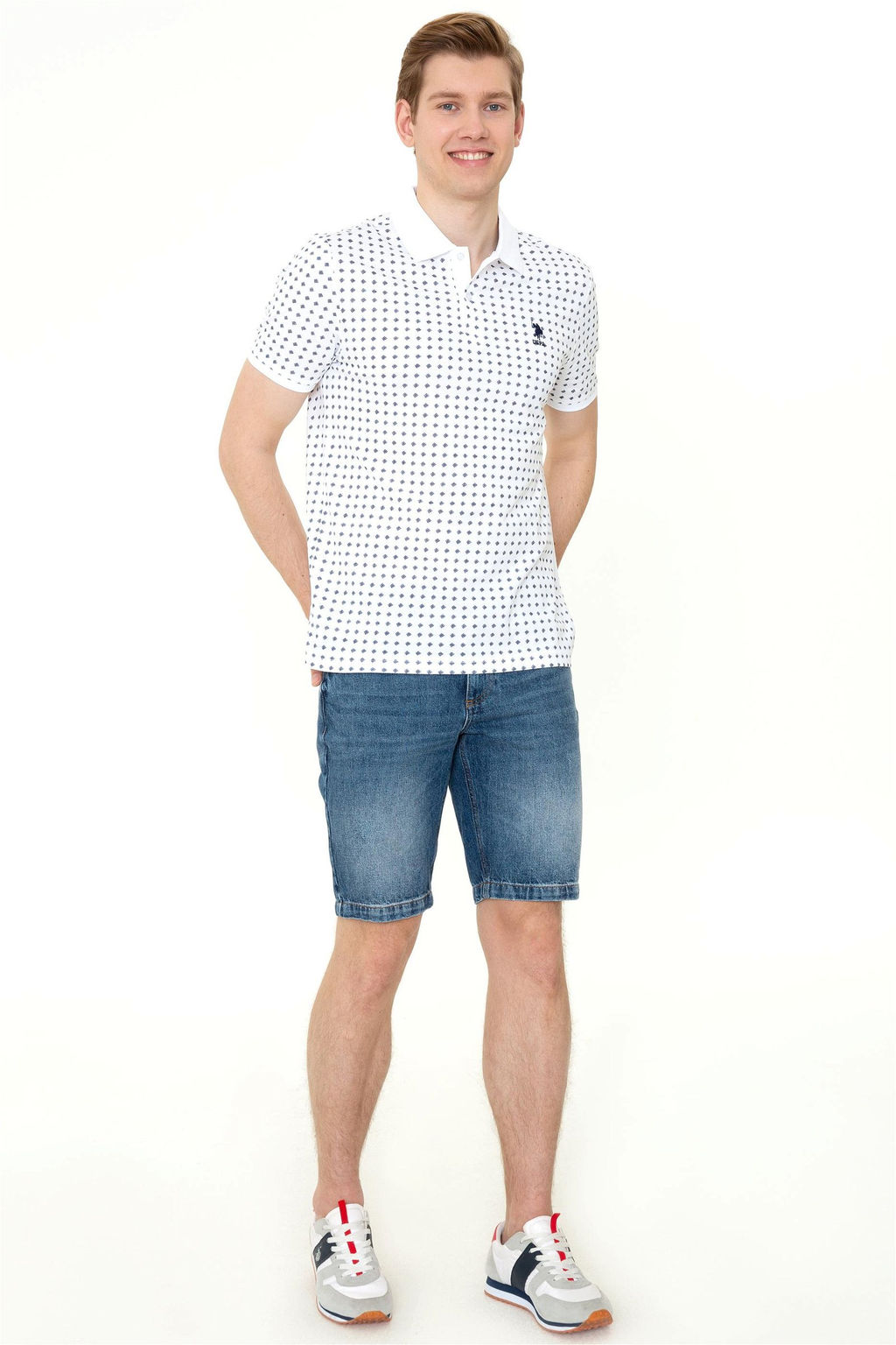 U. S. Polo Assn Мужская белая футболка с воротником-поло - U.s. polo assn фото 11