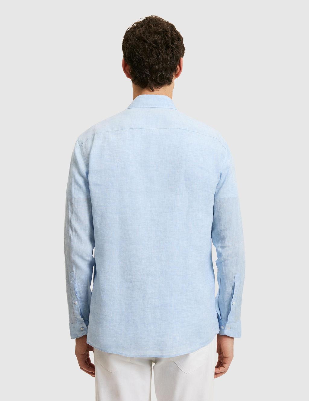 Mavi Regular Fit Yakas_ D__meli %100 Keten G_mlek