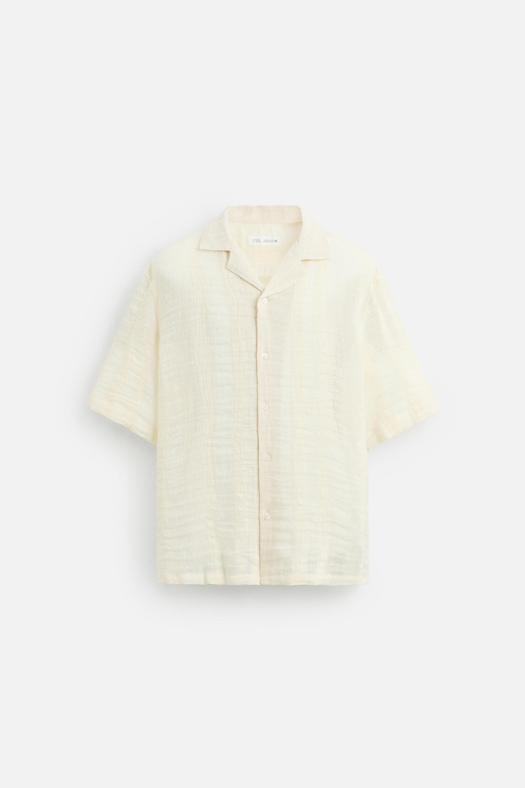 COTTON-LINEN JACQUARD SHIRT - Zara фото 6