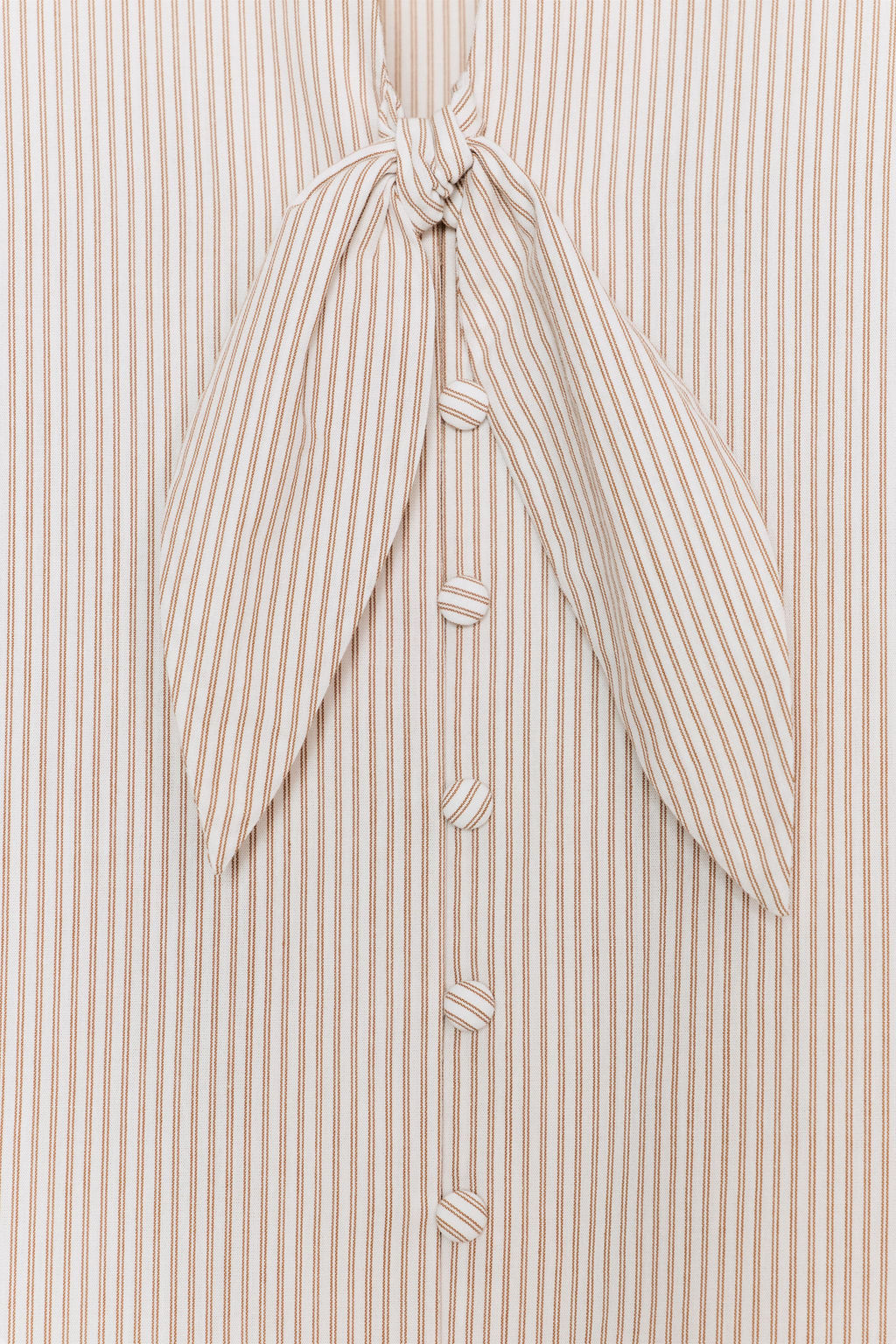 BLUSA RAYAS LAZOS / marron/blanco - Zara фото 8