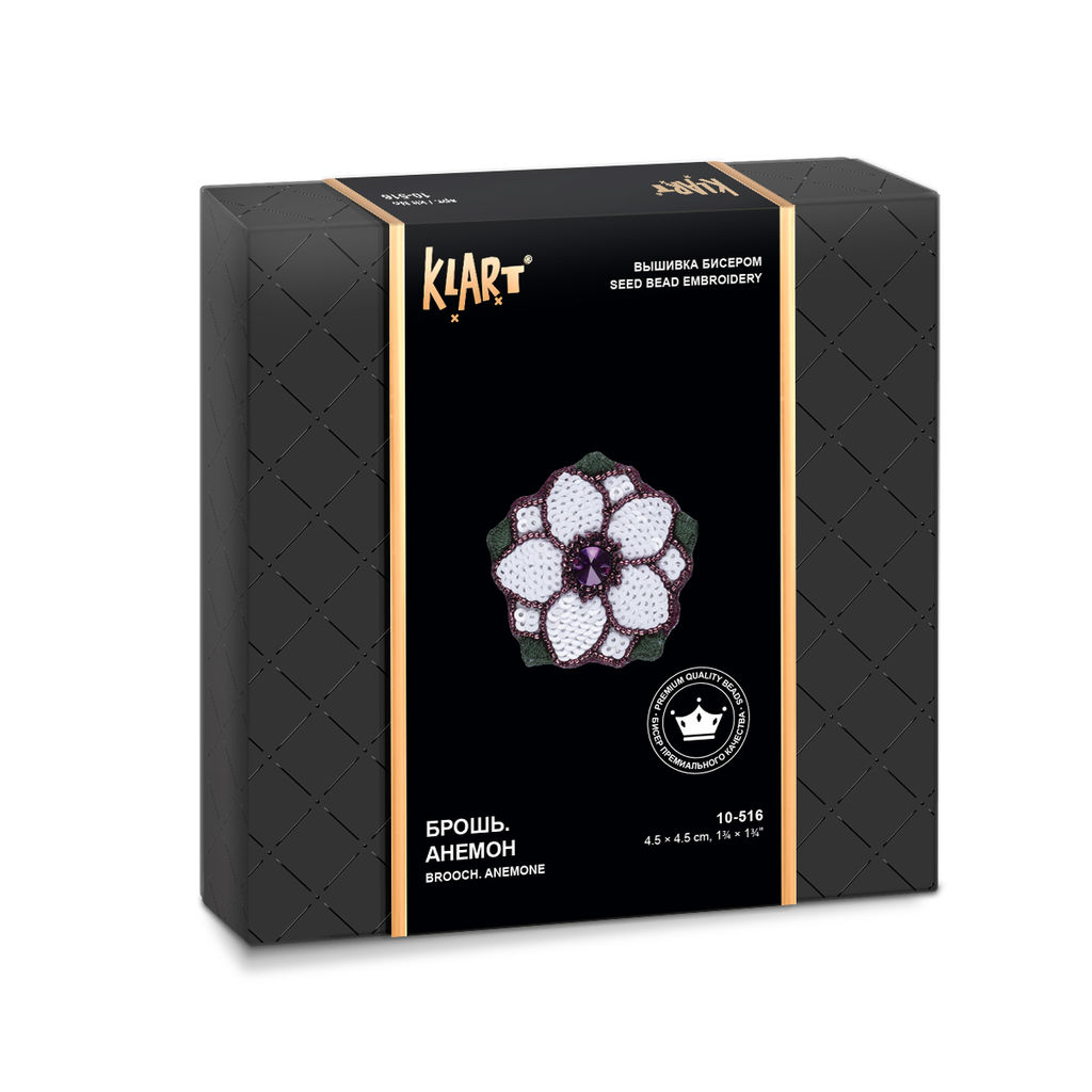 Klart набор для вышивания 10-516 Брошь. Анемон 4.5 х 4.5 см