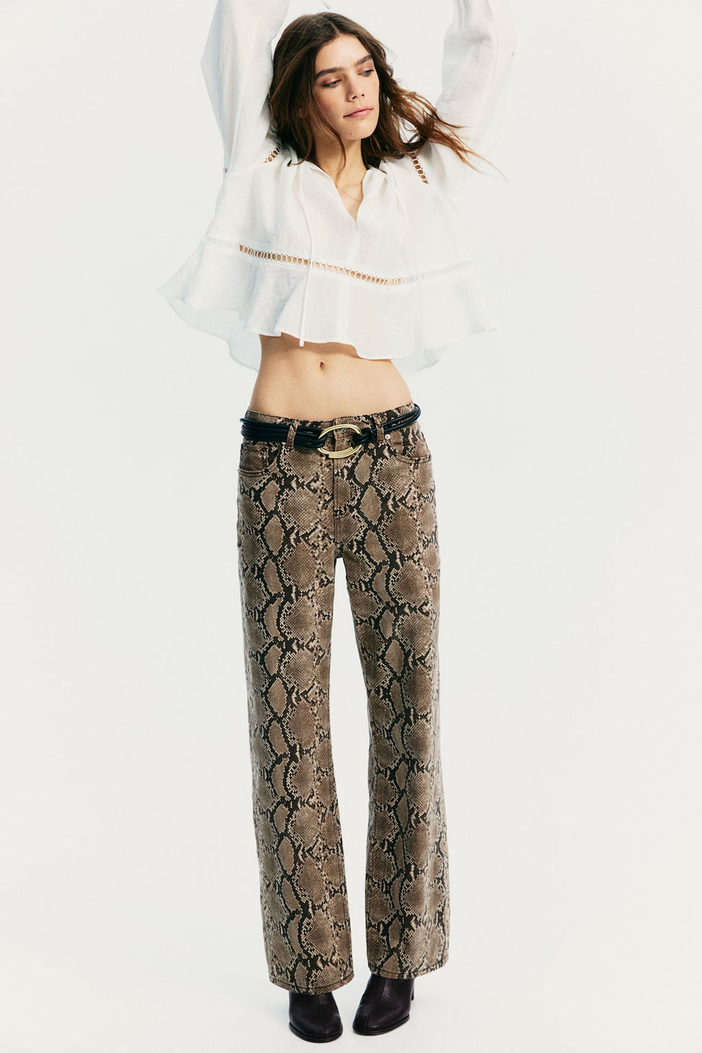 Blusa oversize con inserciones de encaje - H&m фото 2