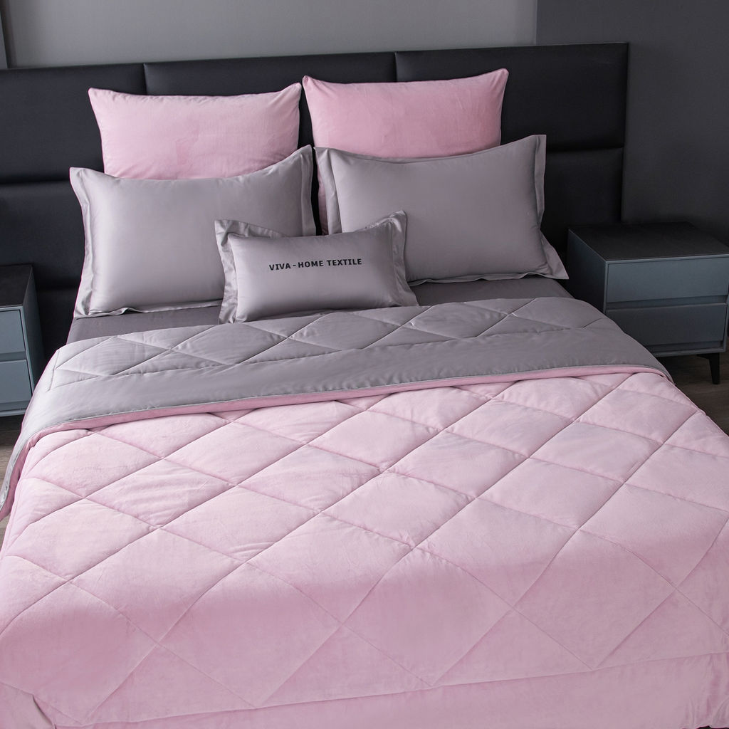 Комплект постельного белья на резинке Сатин Velvet Premium с Одеялом VPR001 180*200*25;160*200*25;140*200*25 Евро 4 Наволочки