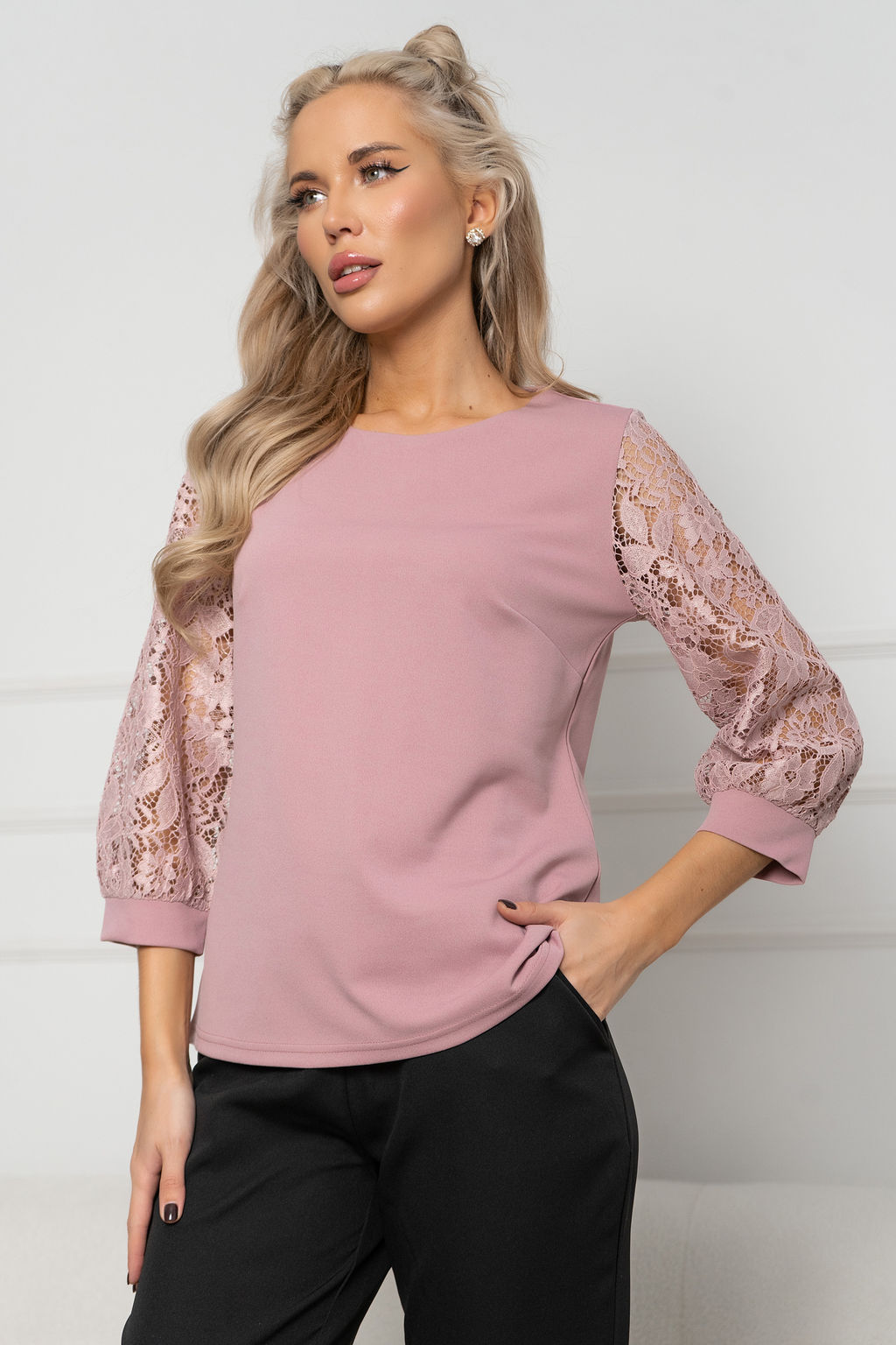 Блуза Open Style 6564 пудровый