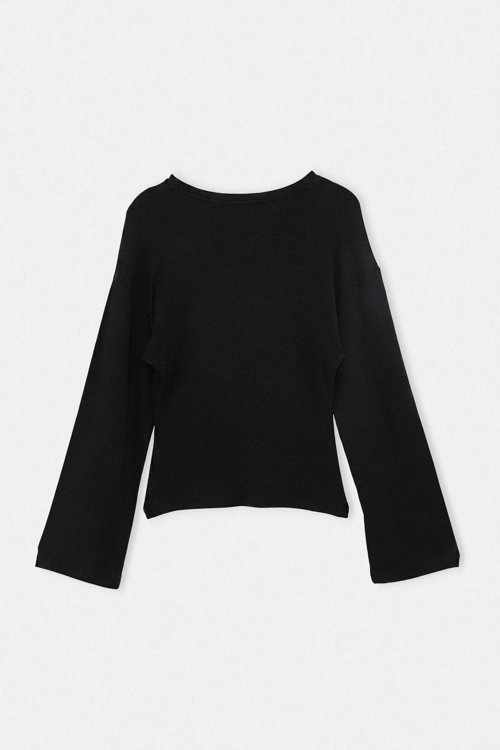 Siyah Bele Oturan Bisiklet Yaka D___k Kol Viskonlu Esnek Ribana _rme T-Shirt TWOAW27TS00015 - Trendyolmilla фото 8