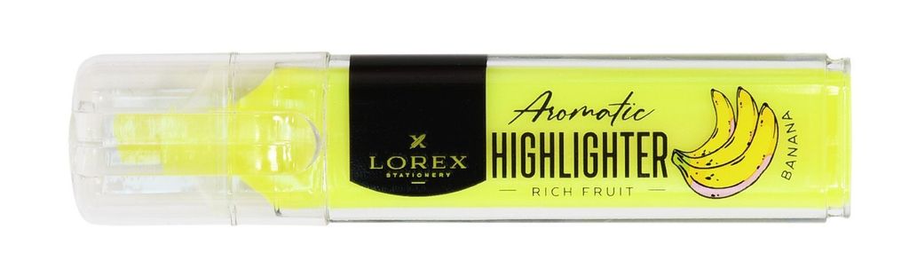 Цена за 2 шт. Маркер текстовый LOREX Aromatic RICH FRUIT.NEON 13,5 мм, желтый, скошенный