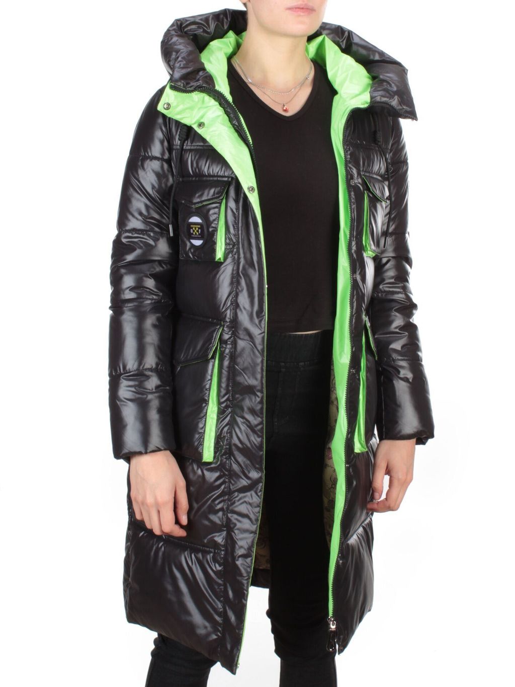 2187 BLACK Куртка зимняя женская AIKESDFRS (200 гр. холлофайбера) - Fashion фото 6