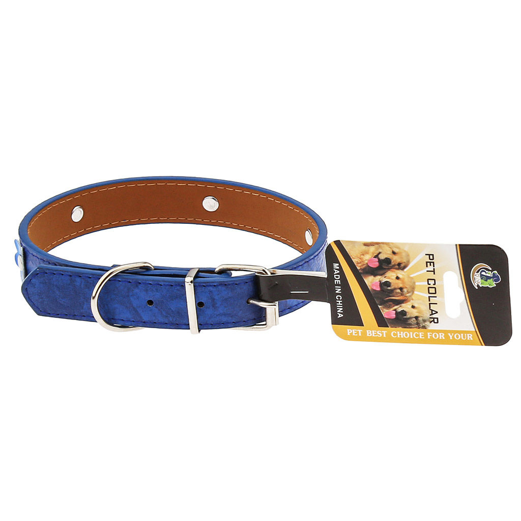 Пэт тойс (Pet toys) Ошейник для собаки Цветы 2,4х51см, металлическая застежка, под кожу, с декором, на картоне, цвета в ассортименте: красный, синий, черный, коричневый (Китай) фото 2