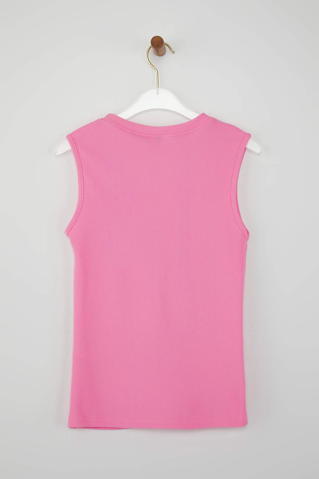 Pembe Aksesuar Dugmeli Bisiklet Yaka Regular Boy Yelek Orme Bluz TWOSS25BZ00558