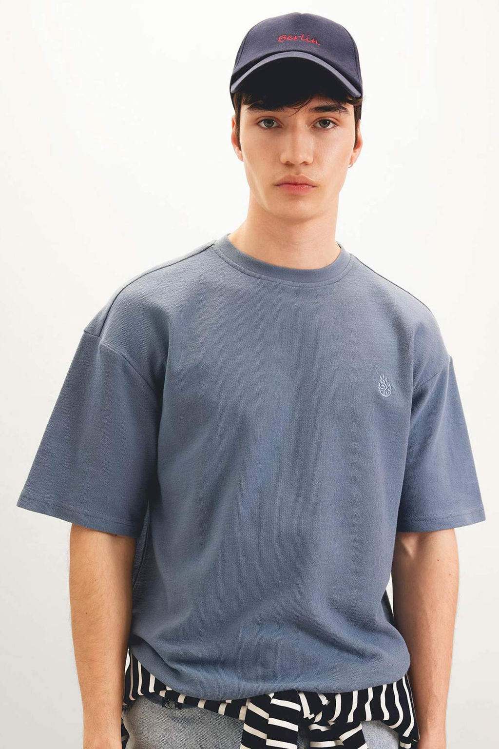 Comfort Regular Fit Rahat Kal?p Bisiklet Yaka Bask?l? K?sa Kollu Tisort - Defacto фото 5