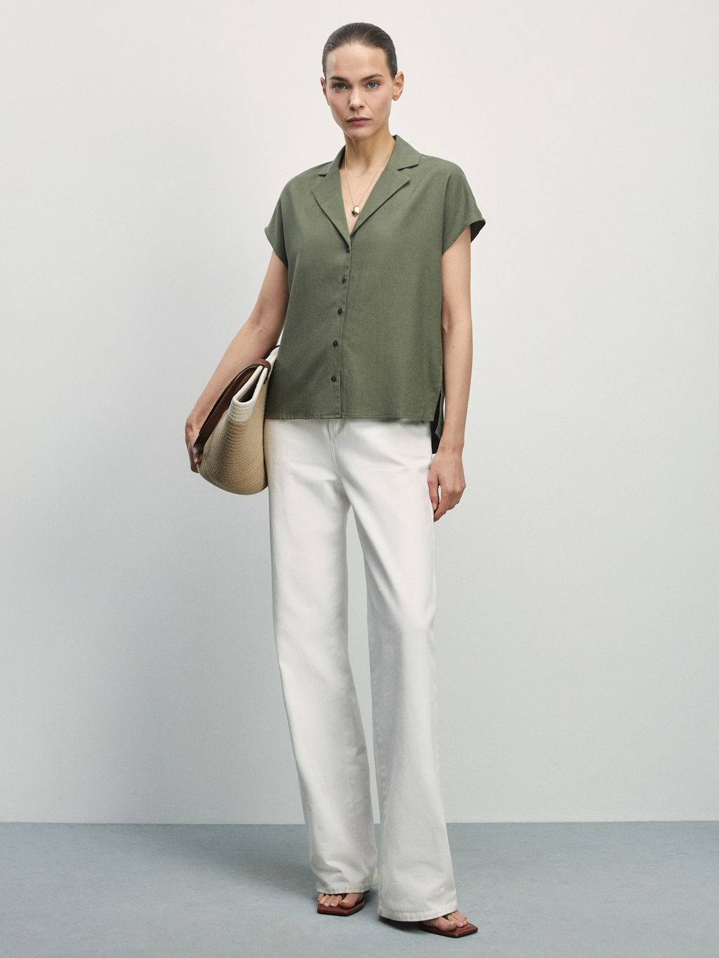 Блузка изо льна с английским воротником / Zarina  фото 2