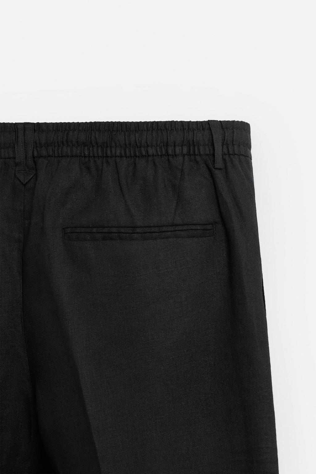 REGULAR FIT 100% LINEN TROUSERS - Zara фото 9