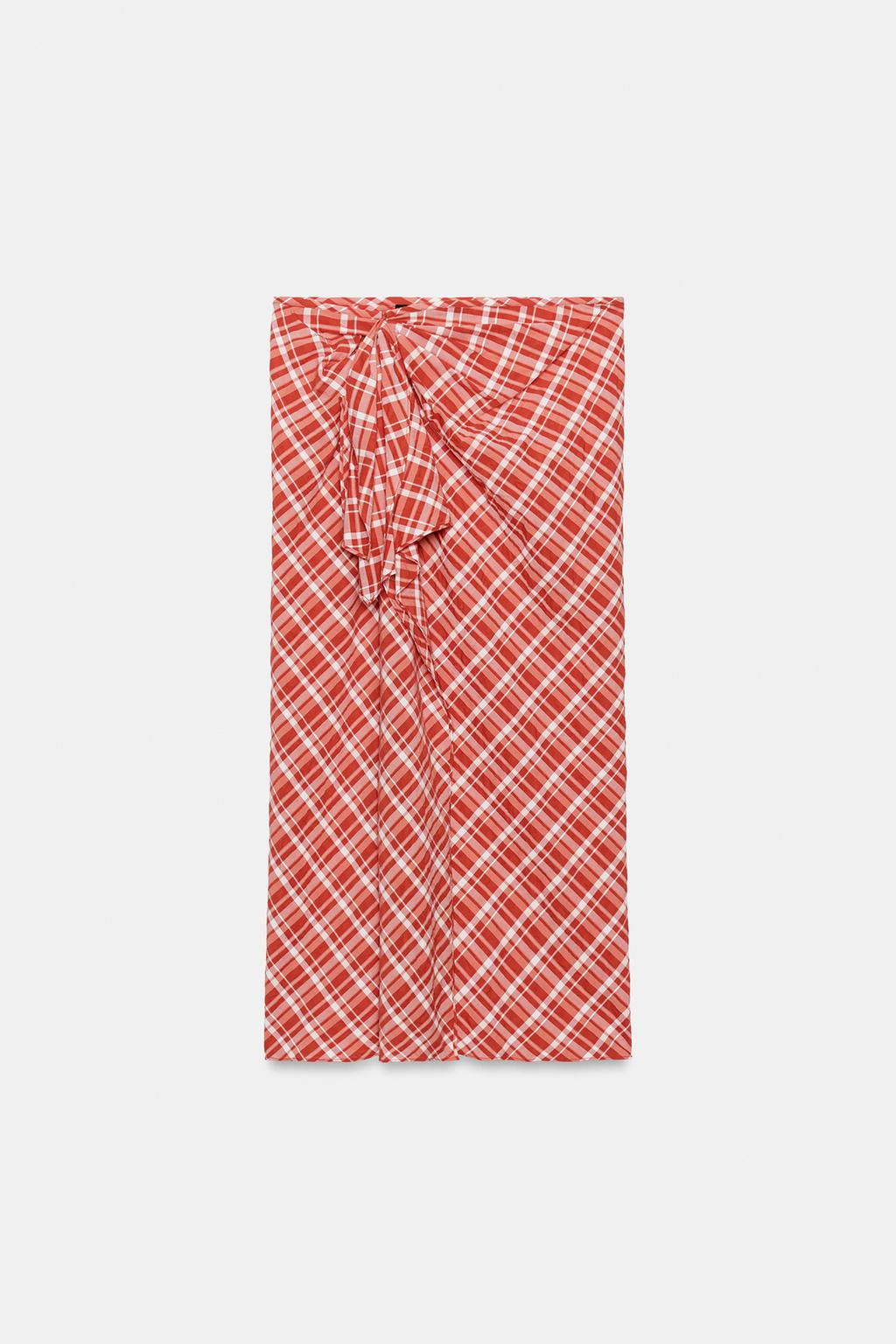 ZW COLLECTION CHECK MIDI SKIRT - Zara фото 5