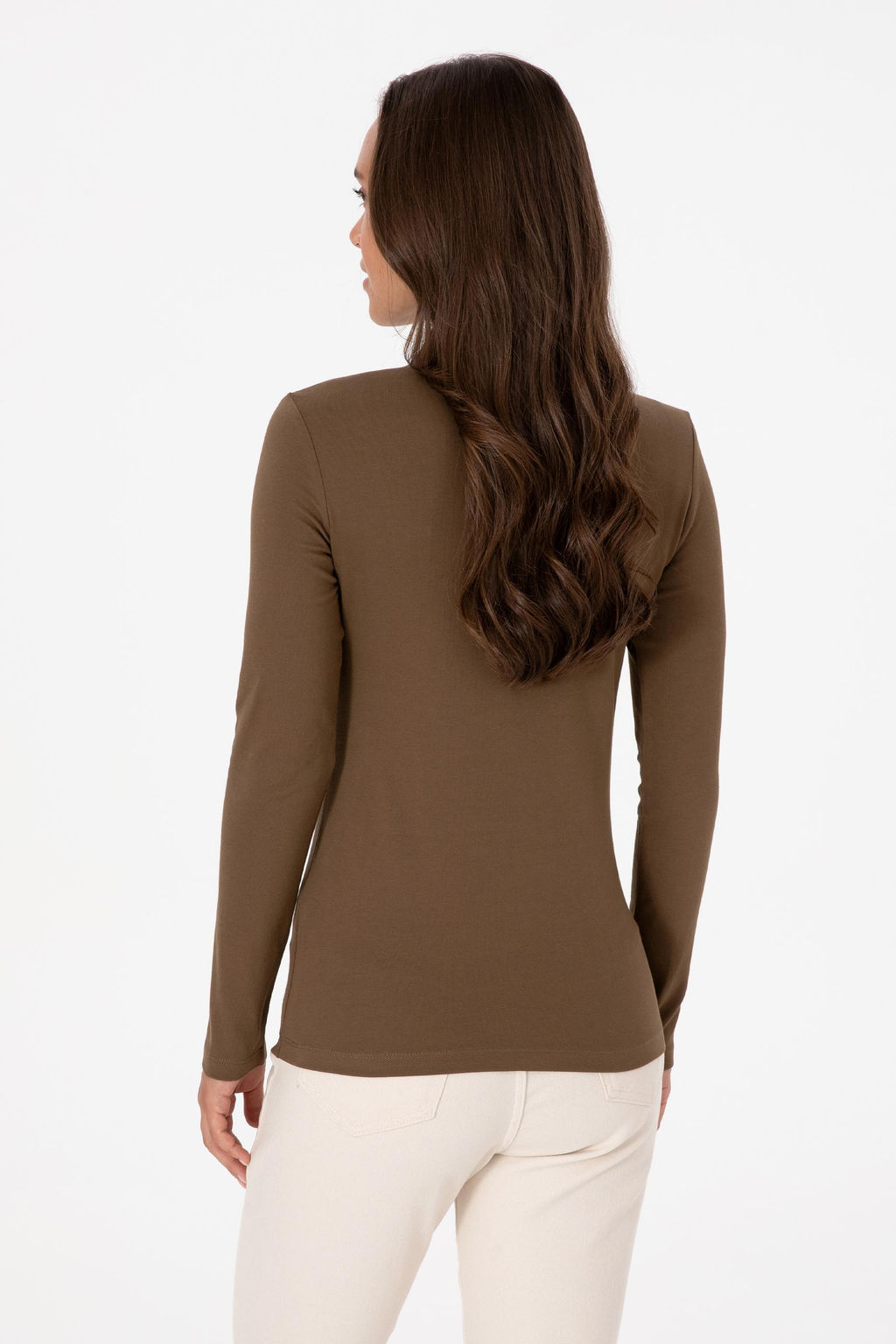 Kad_n Haki Basic Polo Yaka Sweatsh_rt