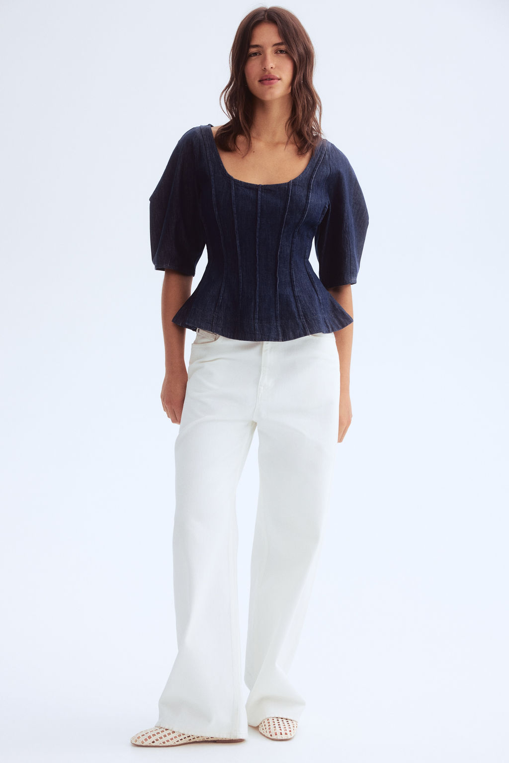 Blusa denim con peplum - H&m фото 4