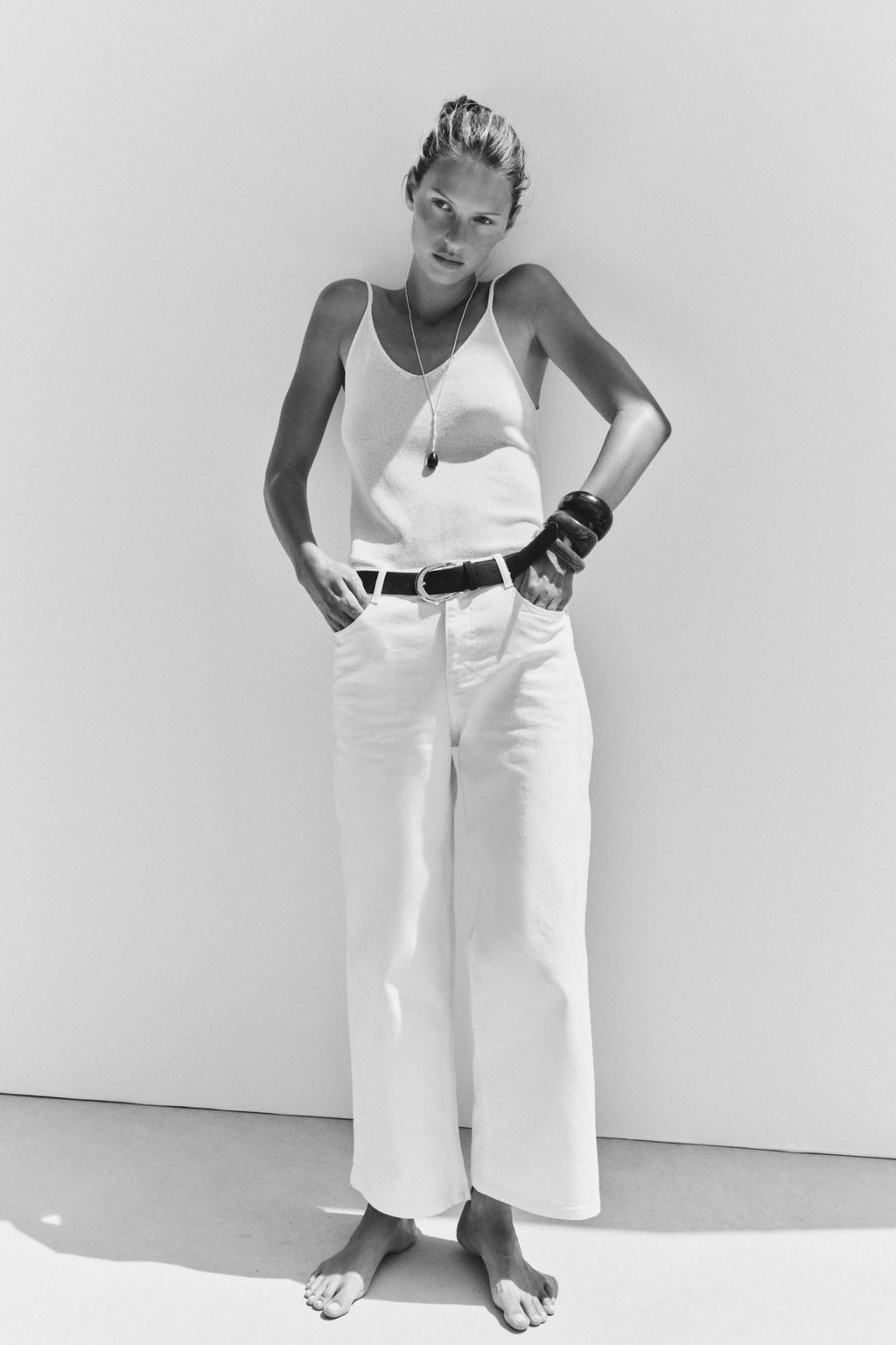 Z.10 HIGH-WAIST BELTED CULOTTES JEANS