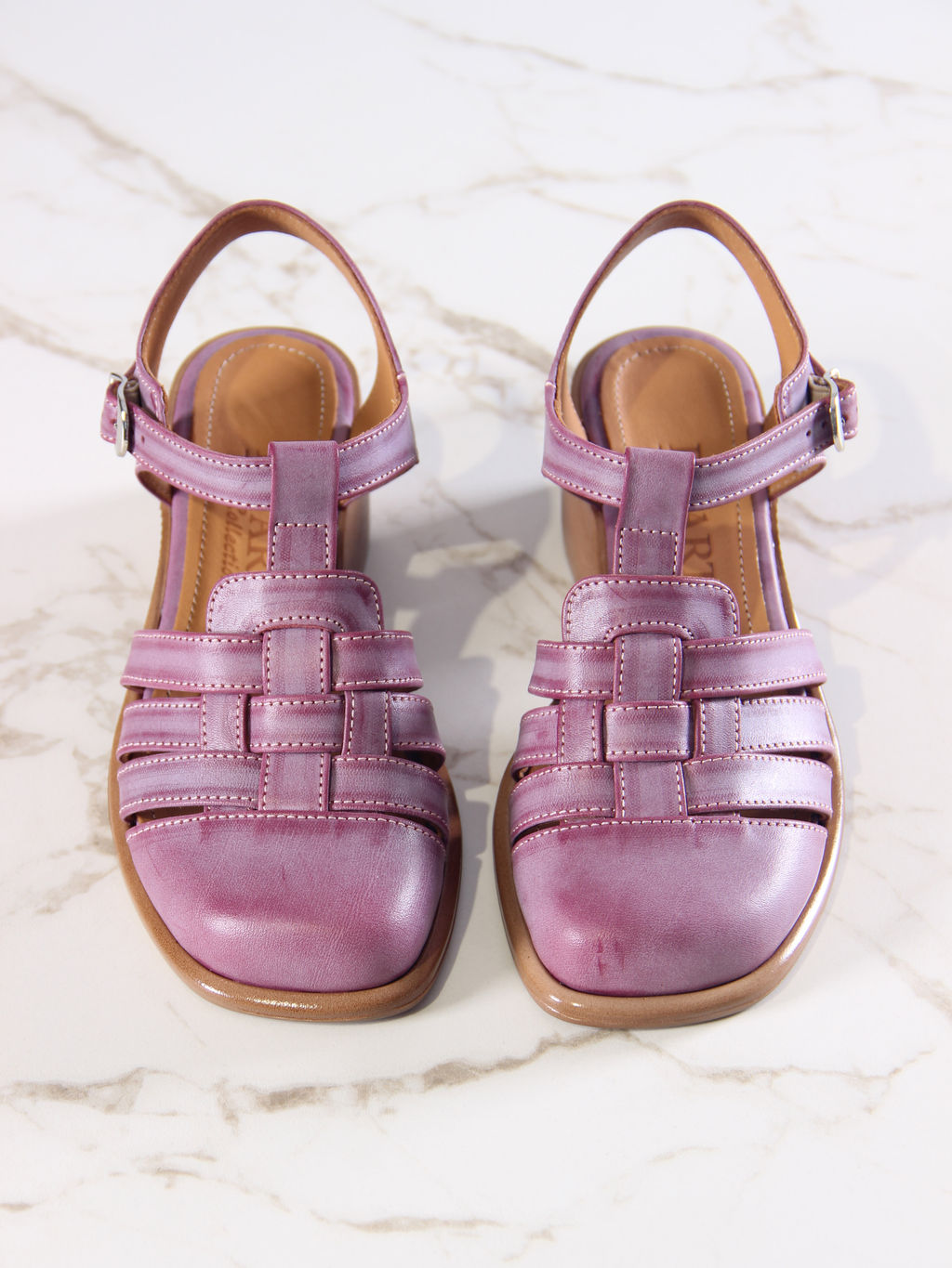 Босоножки 5035.23663bе.Вакса бордо+коричневый