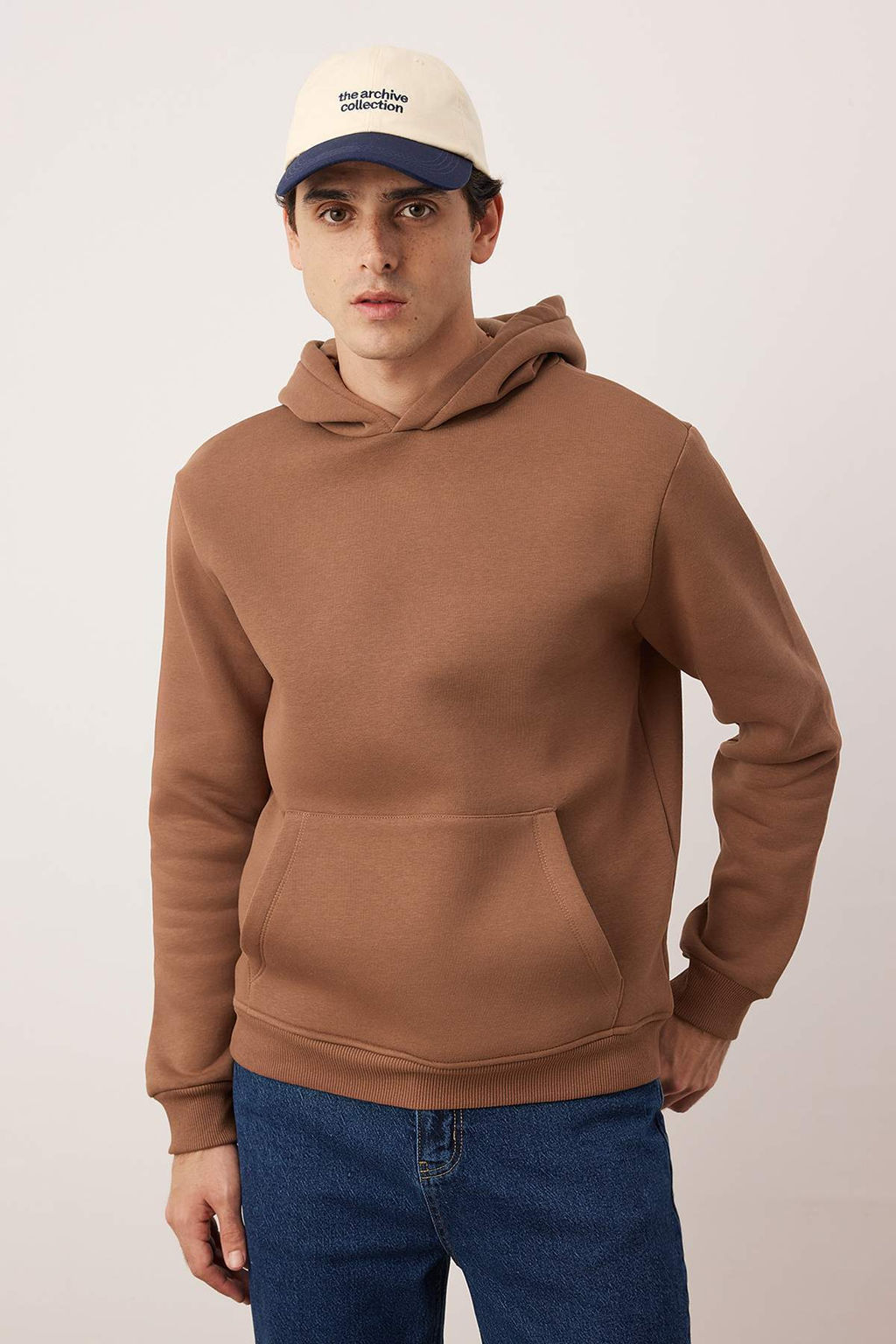 TRENDYOL MAN Vizon Basic Regular/Normal Kesim Kapusonlu Ici Polarl? Kanguru Cepli Sweatshirt TMNAW20SW0163 - Trendyolmilla фото 34