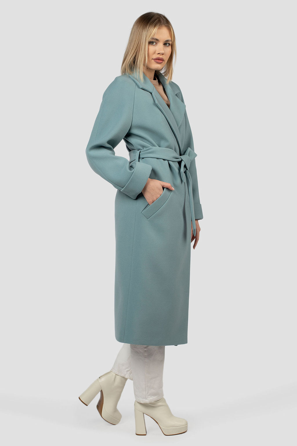 Пальто женское демисезонное (пояс) - El podio фото 10