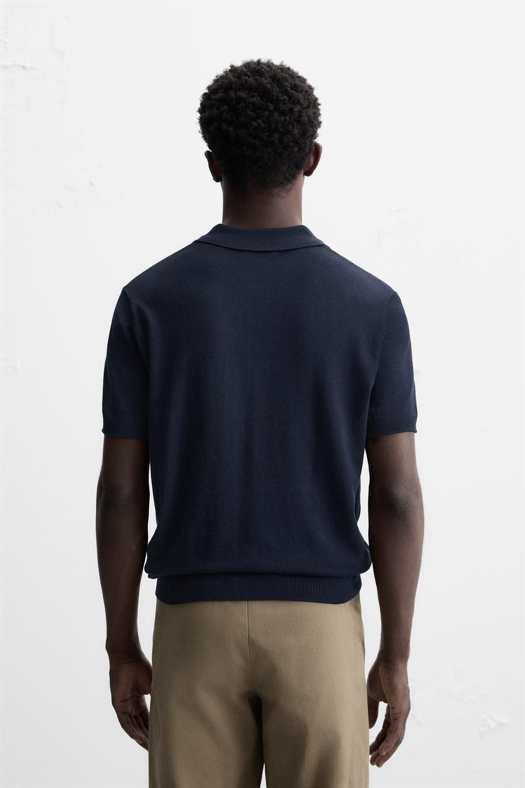 VISCOSE BLEND KNIT POLO SHIRT - Zara фото 5
