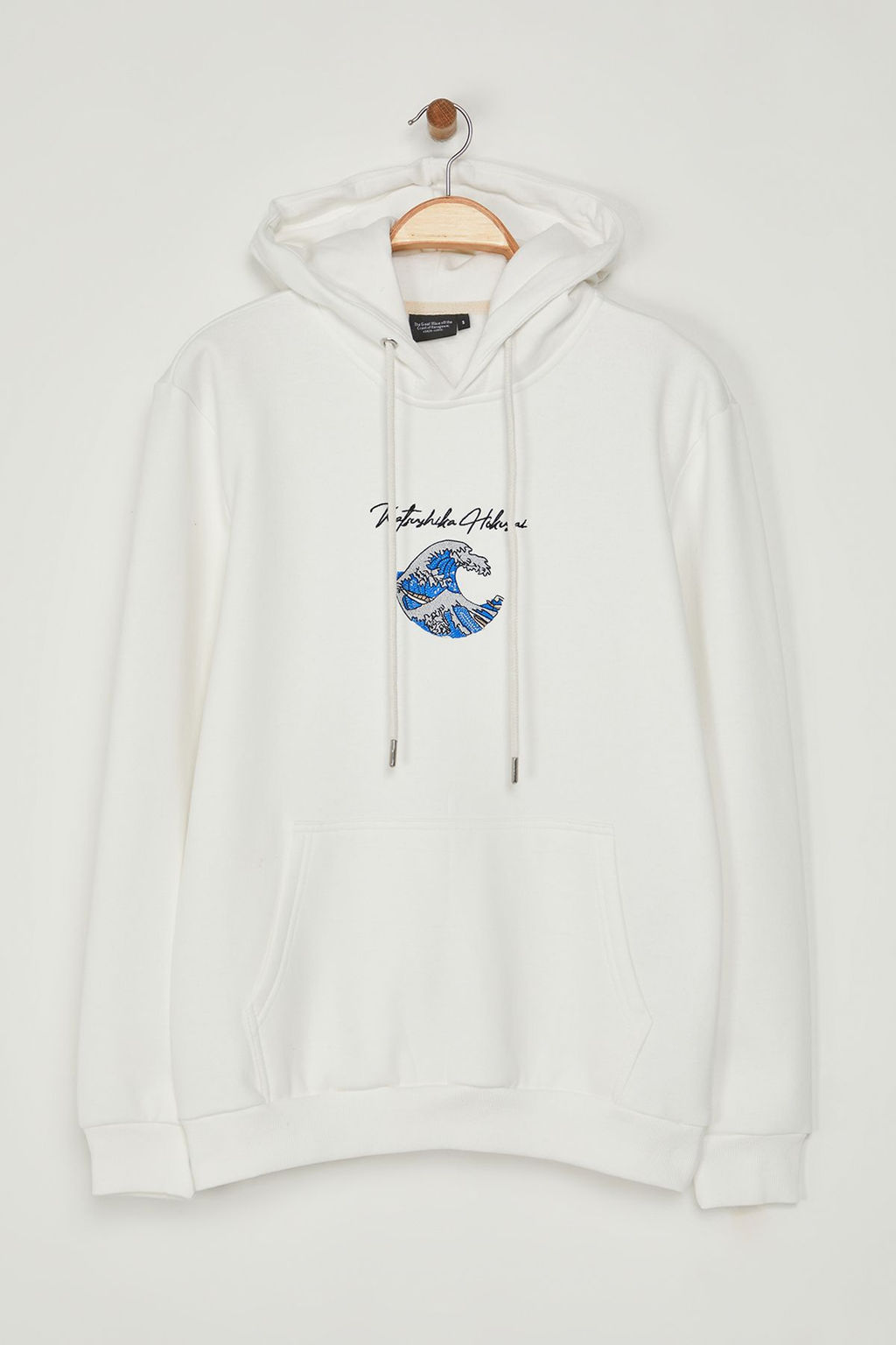 TRENDYOL MAN Un?sex Ekru Regular/Normal Kesim Hokusai Orijinal Lisansl? Kapusonlu Sweatshirt TMNAW25SW00127 - Trendyolmilla фото 7