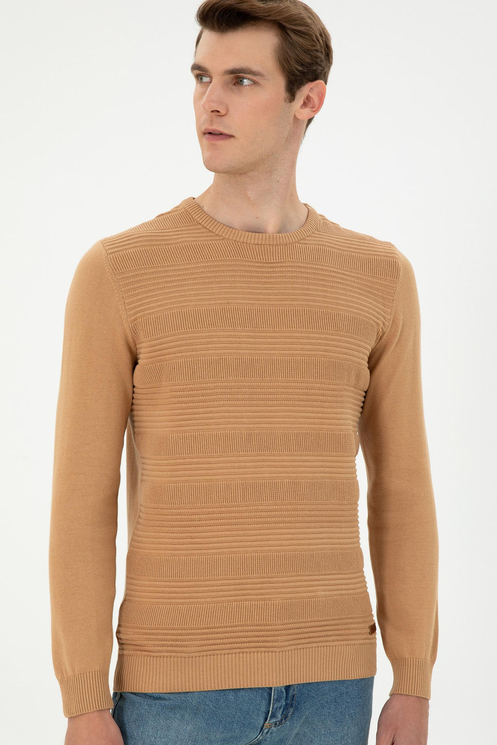 Мужской светло-коричневый свитер Неожиданная скидка в корзине - U.s. polo assn фото 3