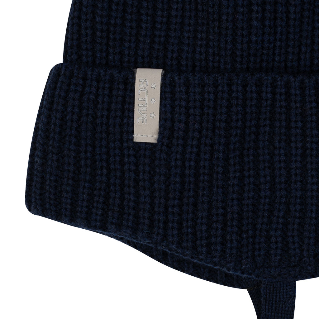 Шапка вязаная темносиняя - Arctic kids фото 3