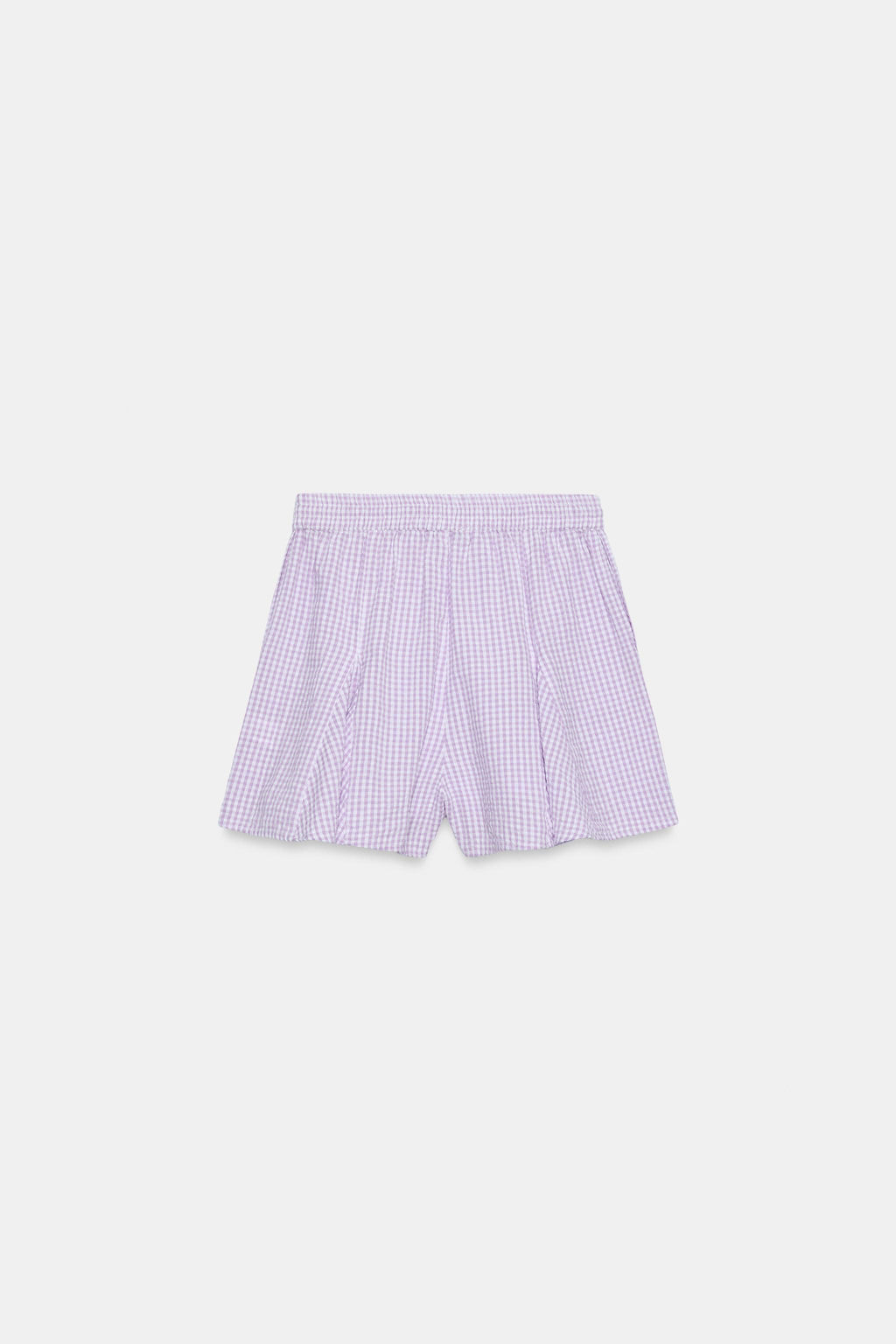 FALDA PANTAL?N CUADRO VICHY VUELO / Malva
