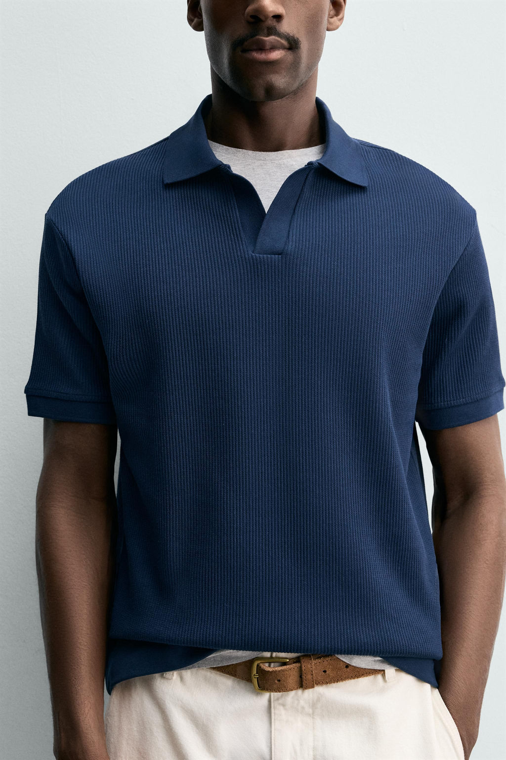 POLO ESTRUCTURA VERTICAL / Azul noche - Zara фото 6