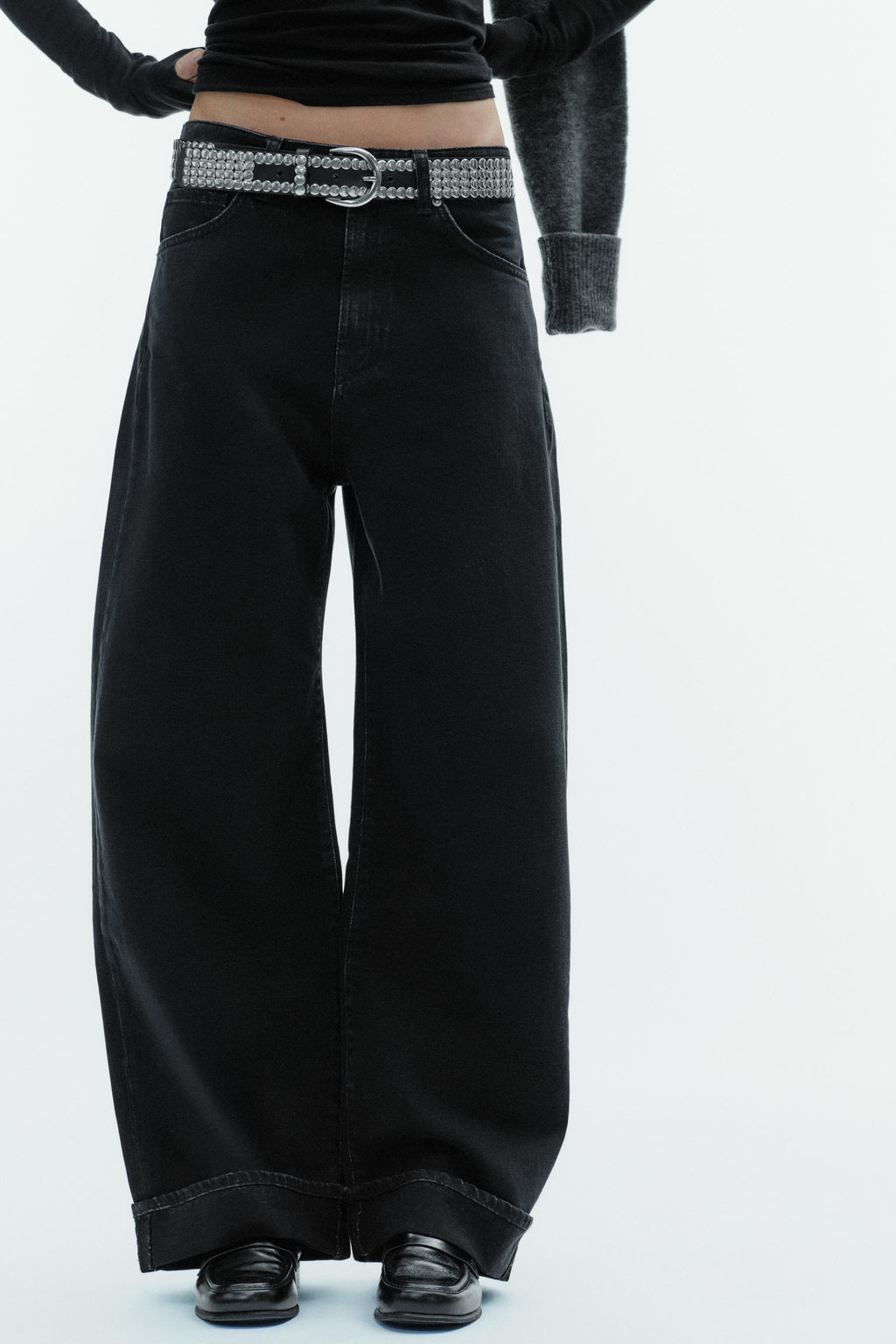 TRF MID-WAIST BAGGY FOLDED JEANS - Zara фото 3