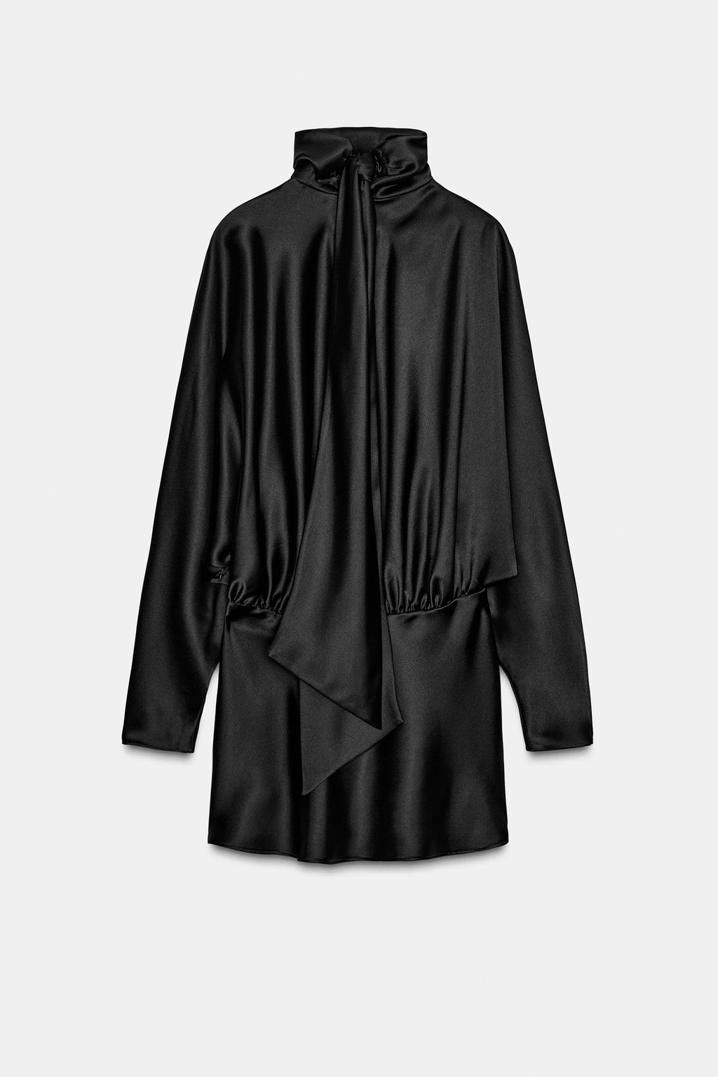 SHORT SATIN SCARF DRESS - Zara фото 13