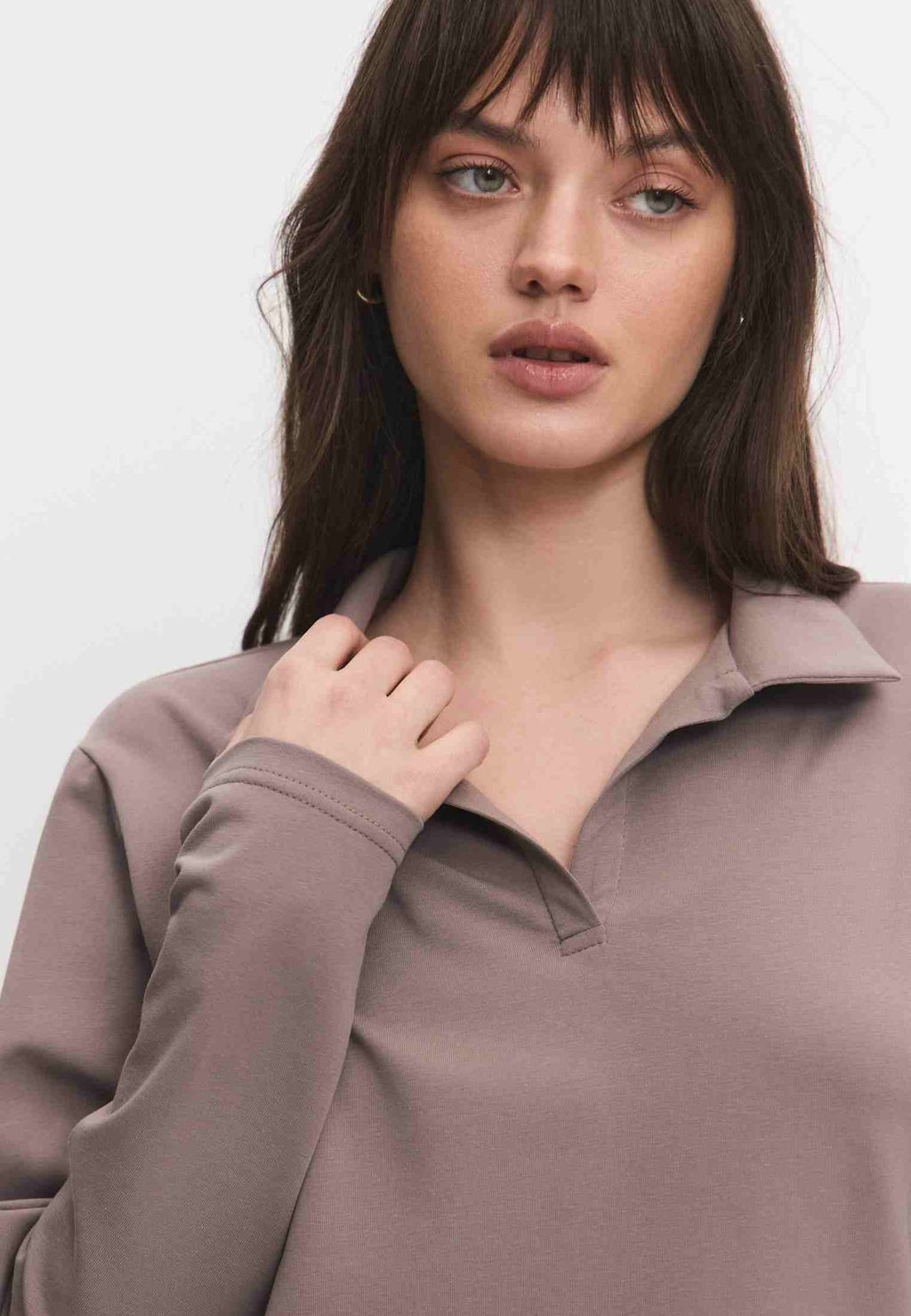 Лонгслив-поло 26204-536 мокко