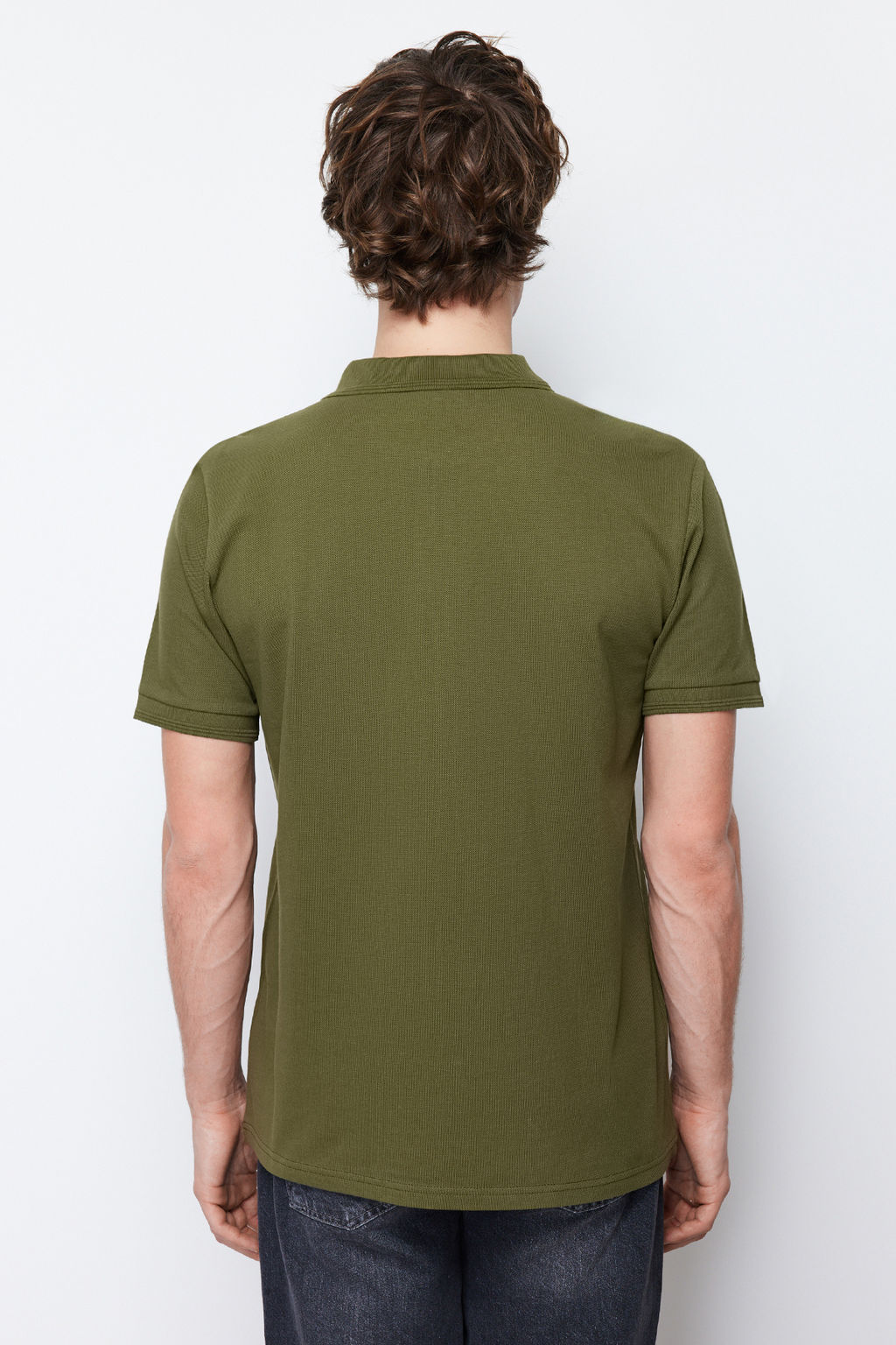 TRENDYOL MAN Beyaz Slim/Dar Kesim Yakas? Cizgili Basic %100 Pamuklu Polo Yaka T-shirt TMNSS20PO0009 - Trendyolmilla фото 29