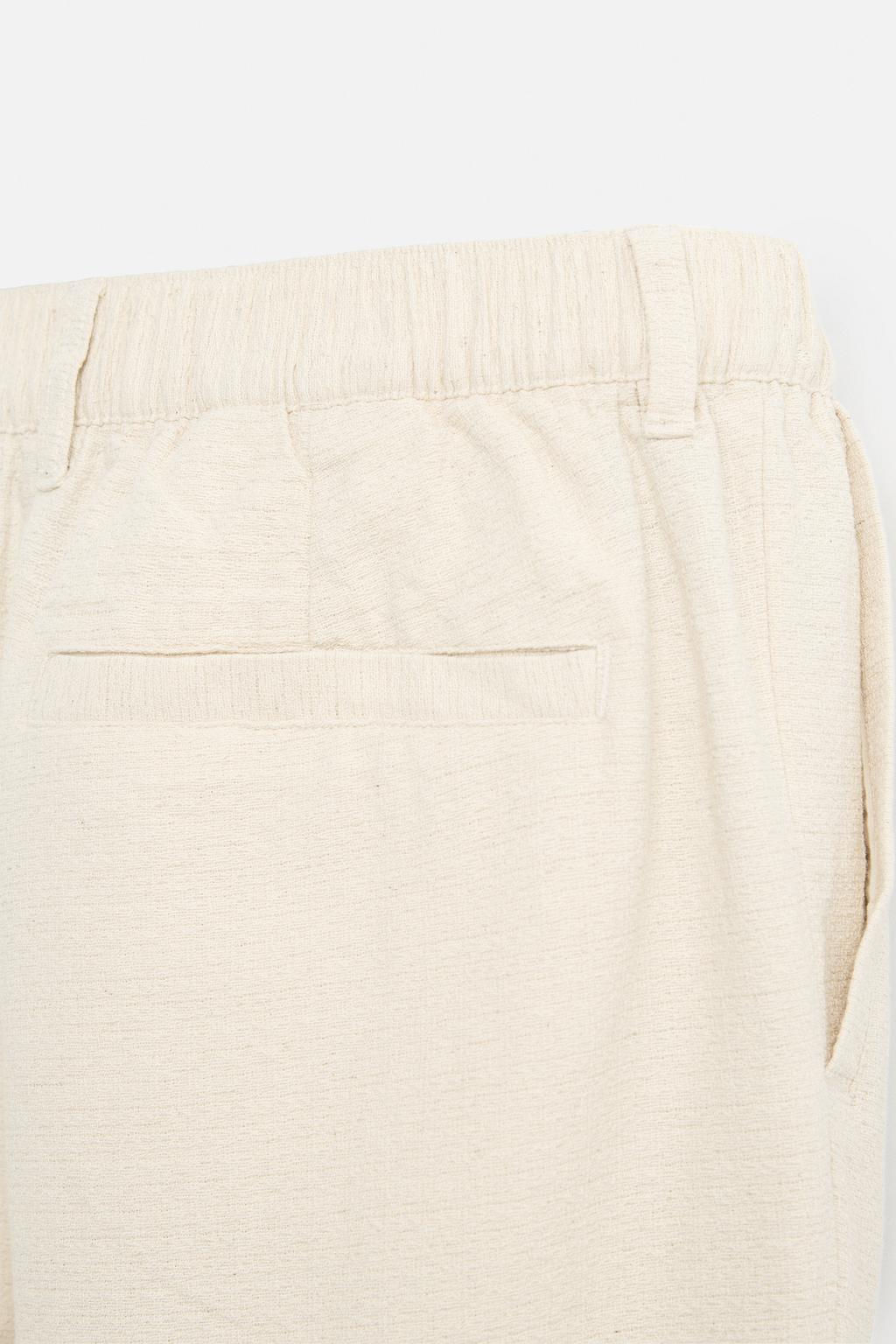TEXTURED COTTON - LINEN TROUSERS - Zara фото 10
