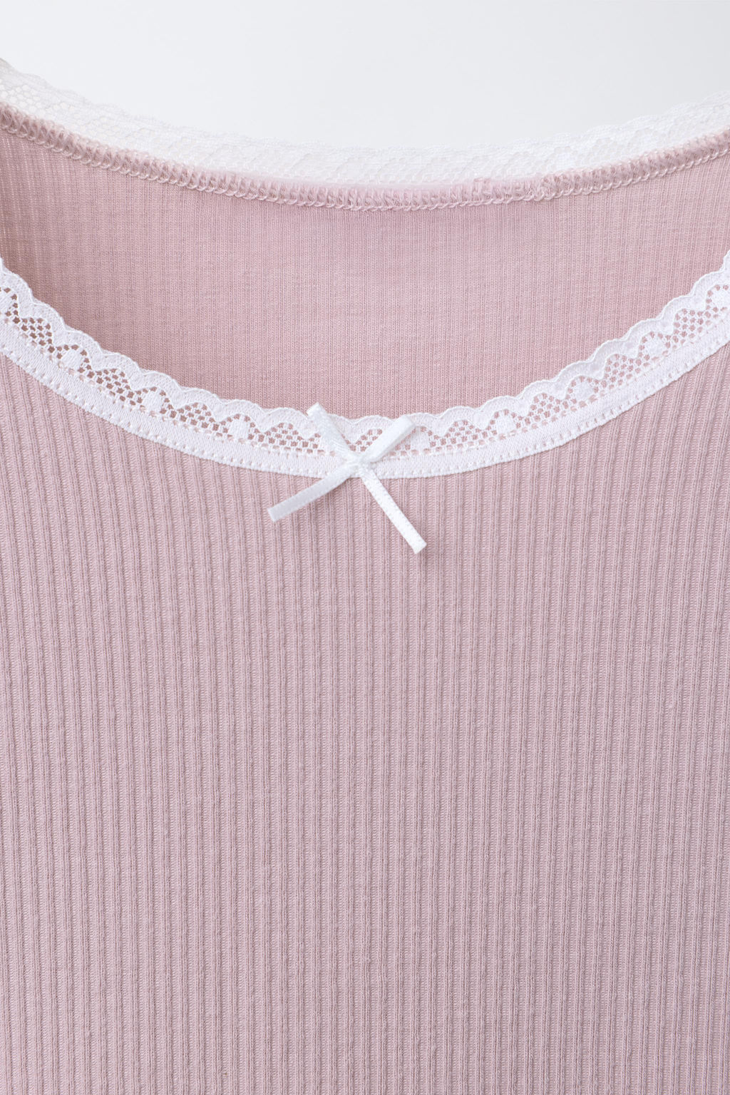 AGES 6-14 / 2-PACK OF RIBBED LACE-TRIMMED T-SHIRTS