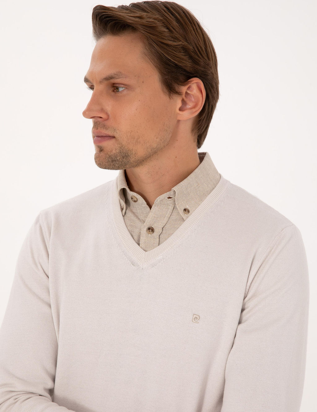 Ta_ Slim Fit V Yaka Basic Triko Kazak - Pierre cardin фото 2