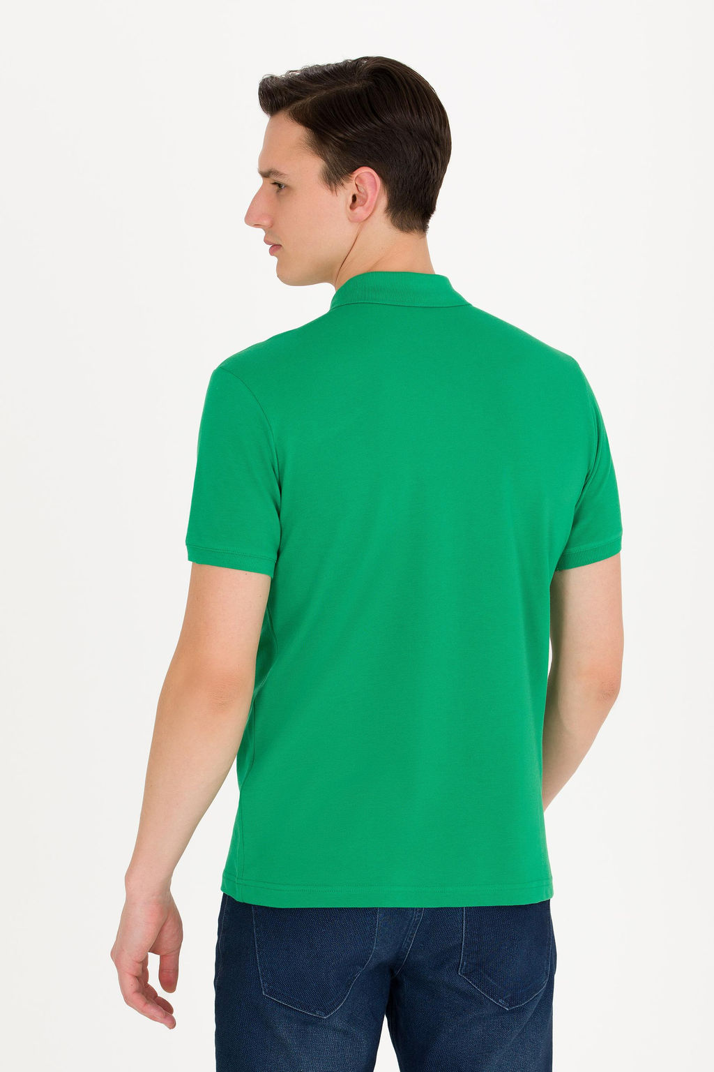 Мужская зеленая футболка с воротником поло Basic - U.s. polo assn фото 5