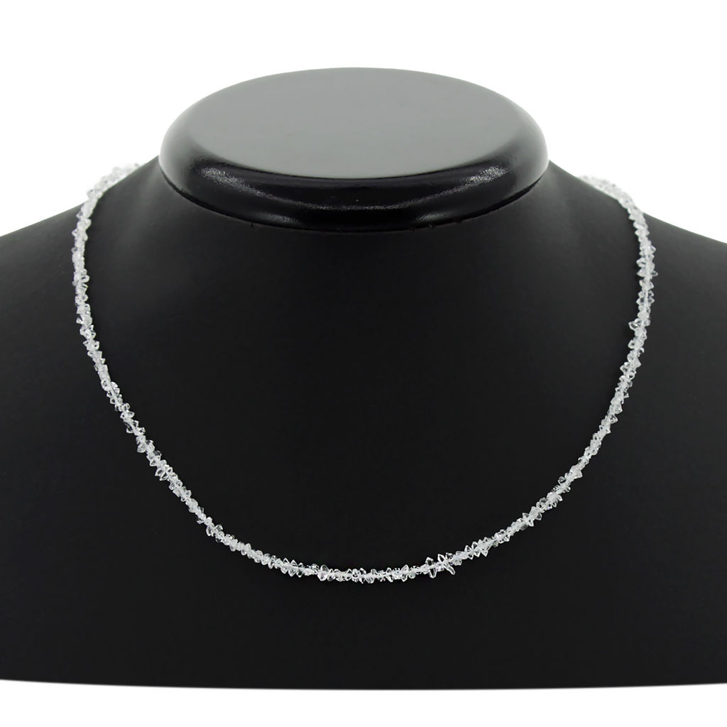 Алмаз херкимерский кристаллы 3 мм, "Герда", бусы 40...45см