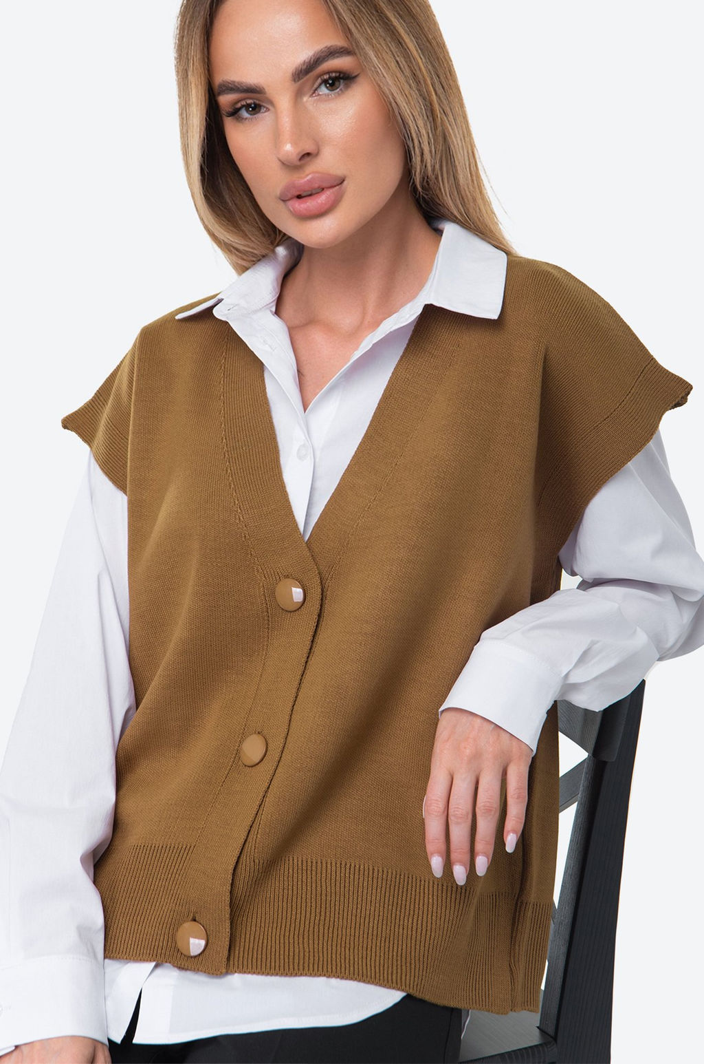 Женский вязаный жилет Happyfox