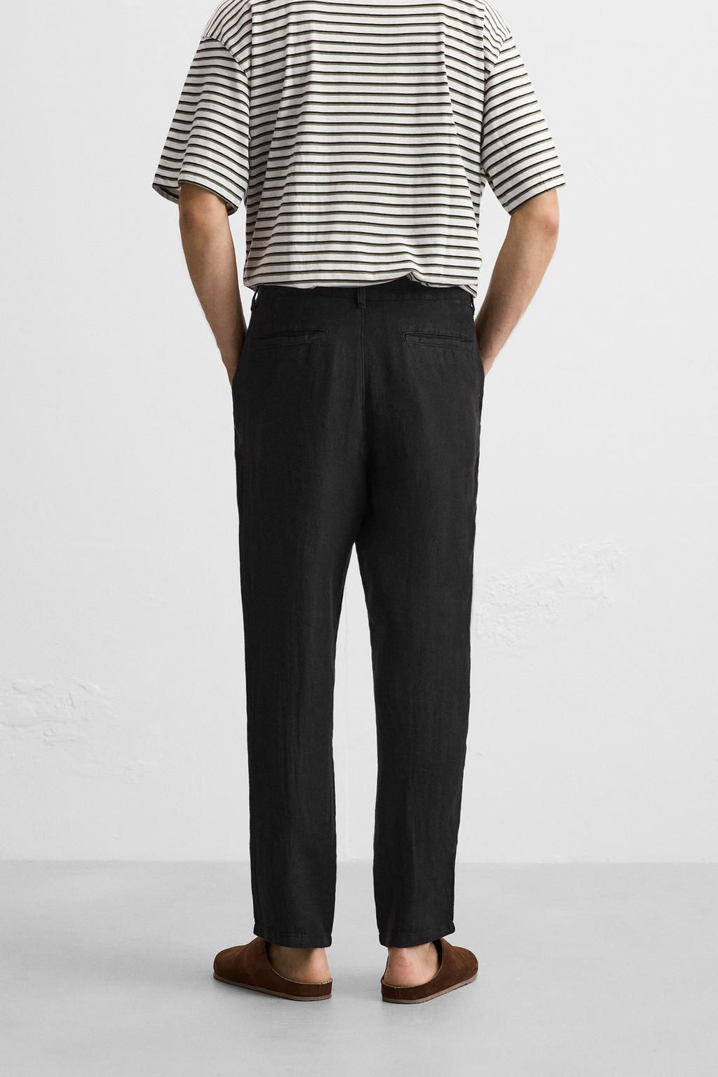 PLEATED LINEN TROUSERS - Zara фото 3