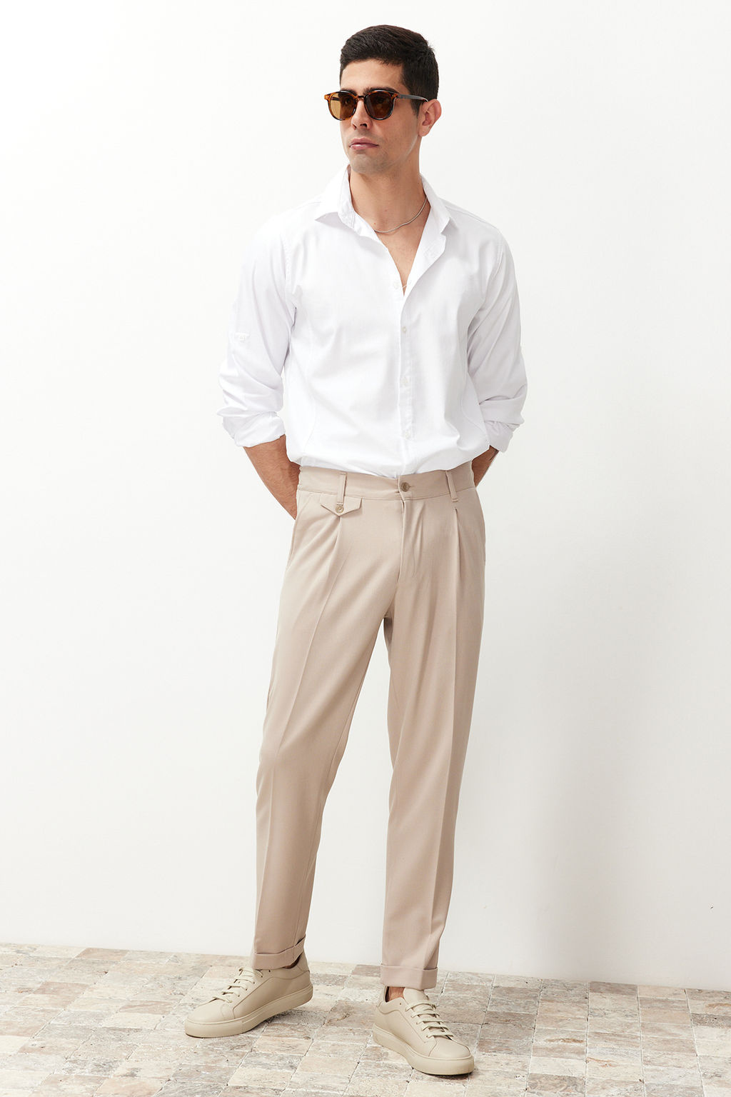TRENDYOL MAN Siyah Italyan Kesim Pileli Klasik Duble Paca Kumas Pantolon TMNSS24PL00022 - Trendyolmilla фото 14