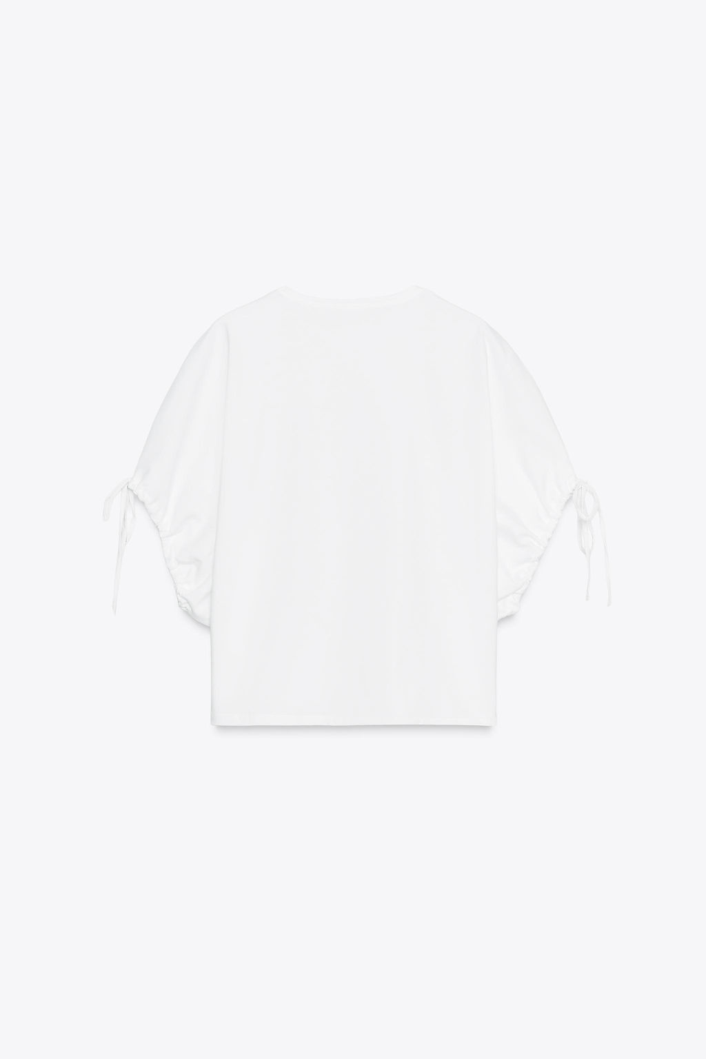 COTTON T-SHIRT WITH TIES - Zara фото 6