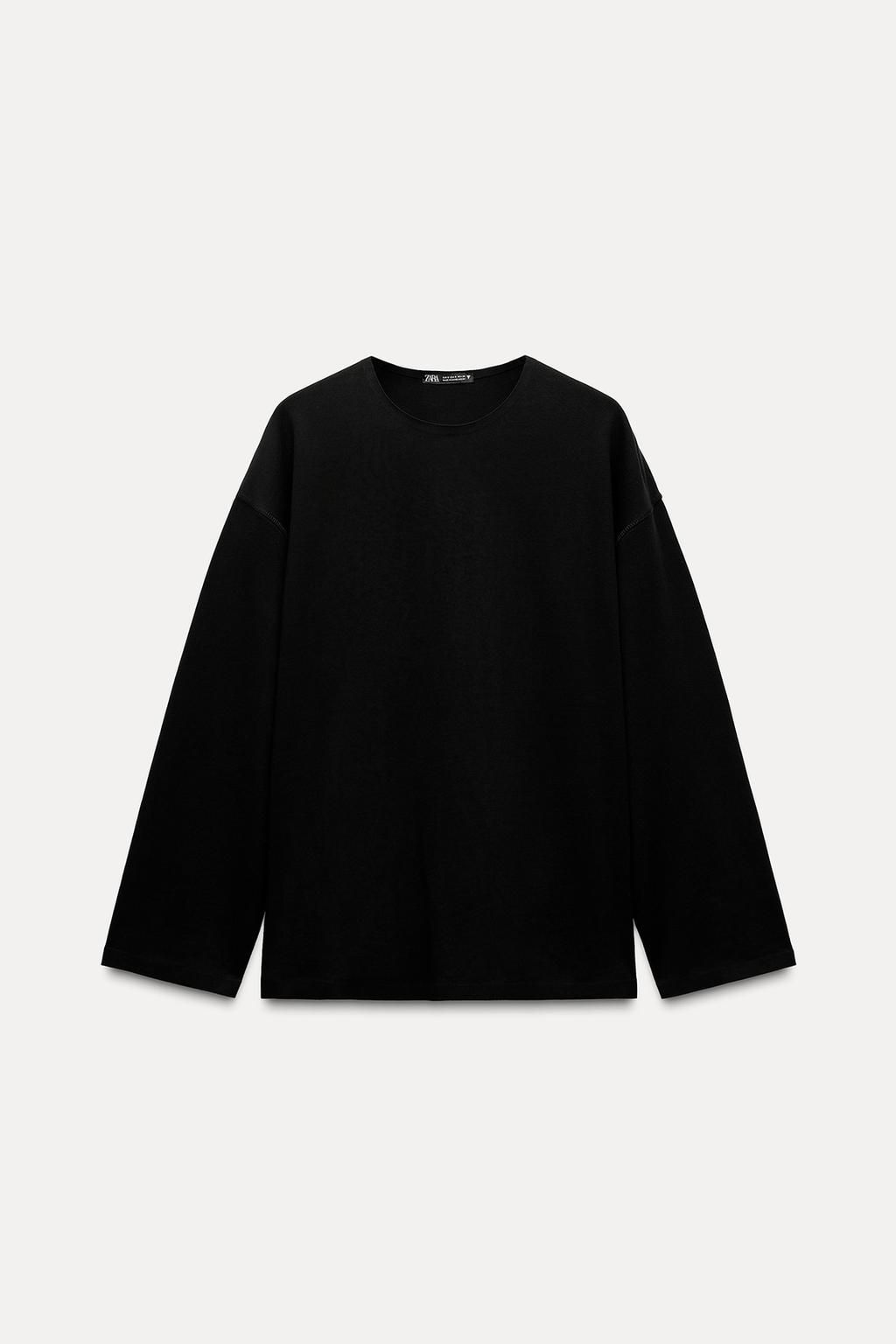 LONG SLEEVE COTTON T-SHIRT - Zara фото 5